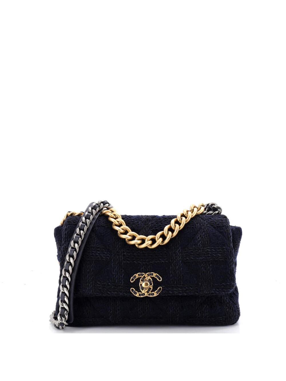 Chanel 19 Flap Bag Quilted Tweed Large #254473C47B